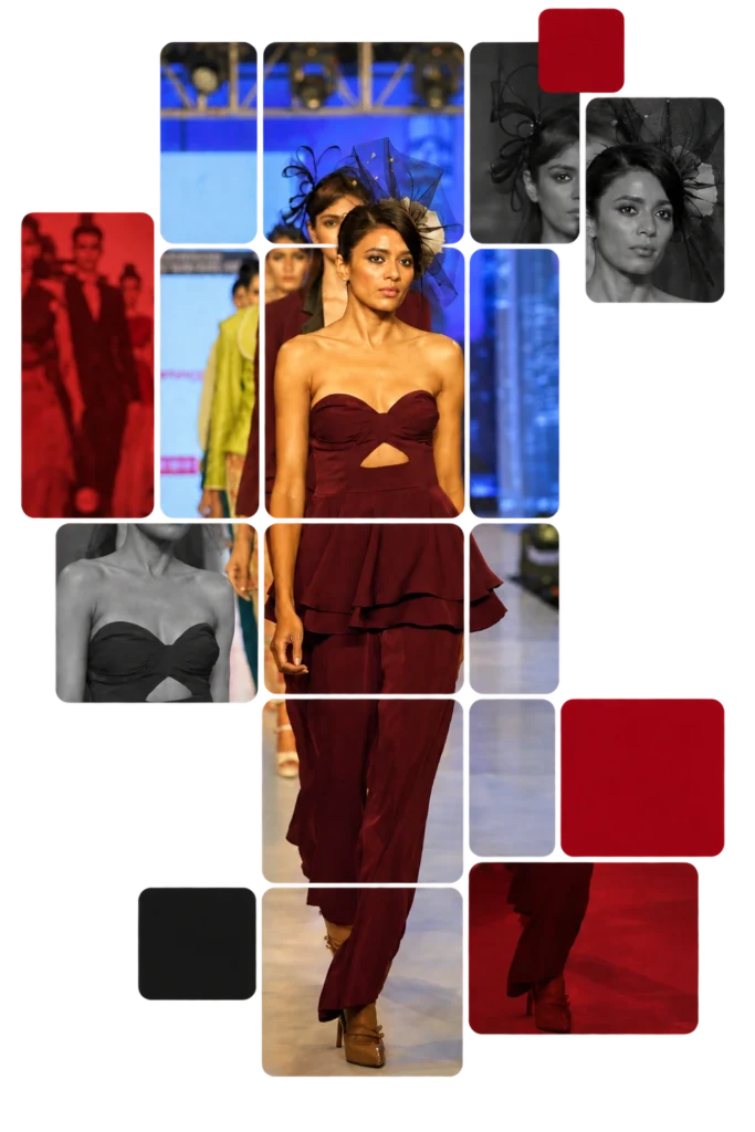 Burgundy Runway Mosaic Collage